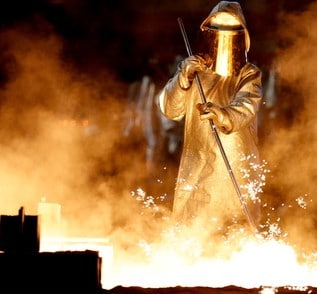 epa08423861 (FILE) - A steel worker takes a steel sample at blast furnace 8 of German corporation ThyssenKrupp in Duisburg, Germany, 07 April 2017 (reissued 15 May 2020). According to data from the Federal Statistics Office, Germany's economy has shrunk for two consecutive quarters of the year, pushing the country into a recession.  EPA/FRIEDEMANN VOGEL *** Local Caption *** 55751453