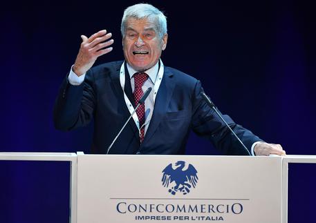 Il presidente di Confcommercio, Carlo Sangalli, durante l'assemblea di Confcommercio, Roma, 6 giugno 2019.   ANSA/ETTORE FERRARI