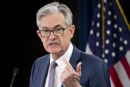 US Federal Reserve Chairman Jerome Powell holds a news conference on an emergency interest rate cut, in Washington, DC, USA, 03 March 2020. The US Federal Reserve made an emergency interest rate cut, lowering the benchmark US interest rate by half a percentage point, in response to economic concerns surrounding the coronavirus. The rate cut is the biggest since the financial crisis in 2008. ANSA/MICHAEL REYNOLDS