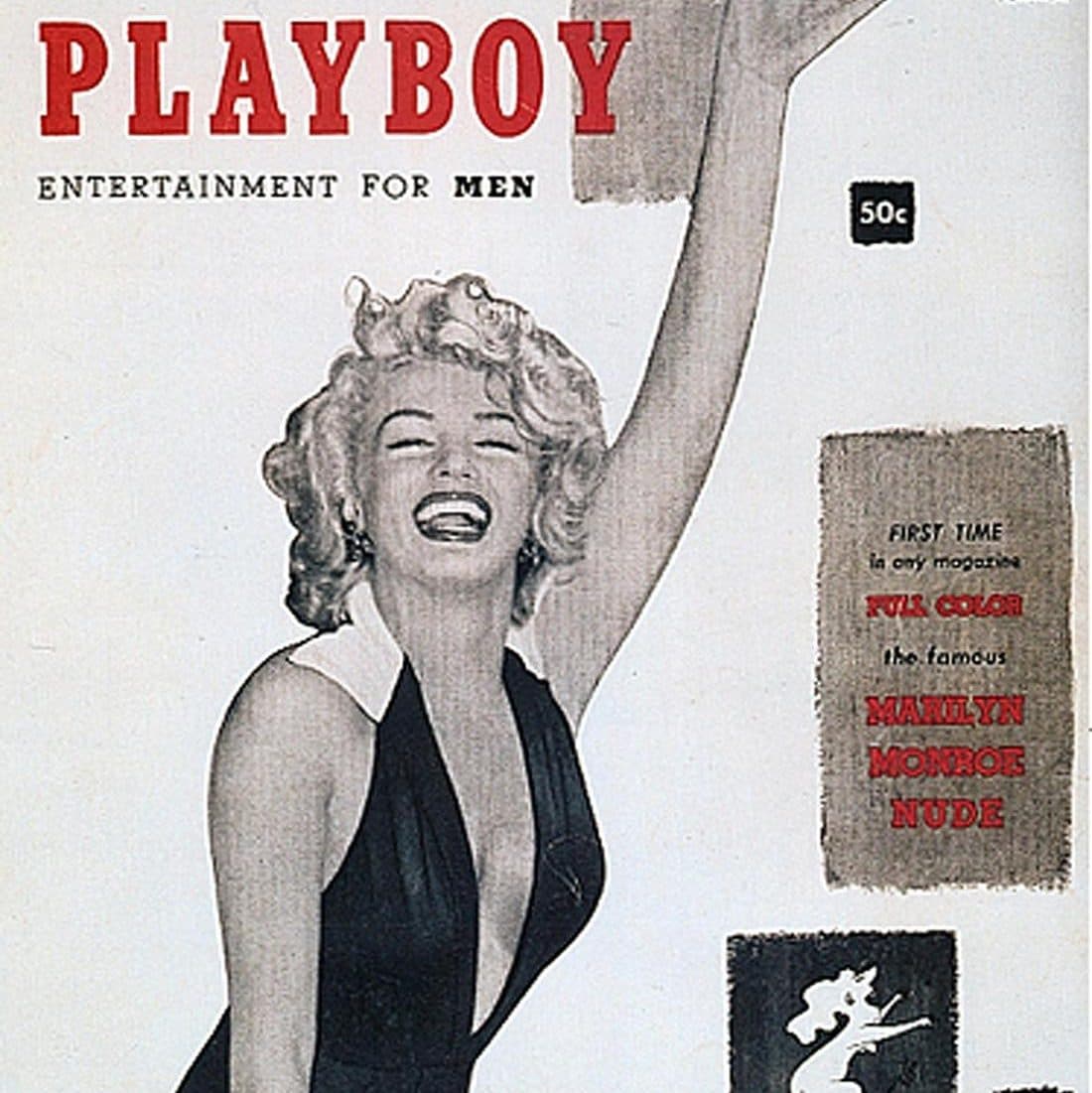 First issue of Playboy magazine, featuring a black-and-white photo of Marilyn Monroe in a dress to make it interesting promising inside full-color pictures of her nude. This first issue is the only issue of Playboy not to have the date on the cover. Hugh Hefner said he was not sure there would be a second issue. Also, this is the only cover that does not have an image of a bunny on the cover. ANSA / PLAYBOY +++NO SALES - EDITORIAL USE ONLY+++