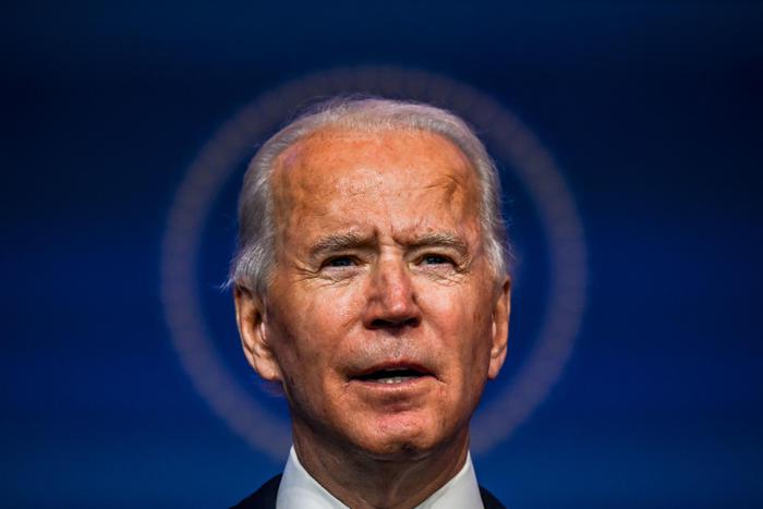US President-elect Joe Biden speaks during a cabinet announcement event in Wilmington, Delaware, on November 24, 2020. - US President-elect Joe Biden introduced November 24, 2020 a seasoned national security team he said was prepared to resume US leadership of the world after the departure of President Donald Trump. 
