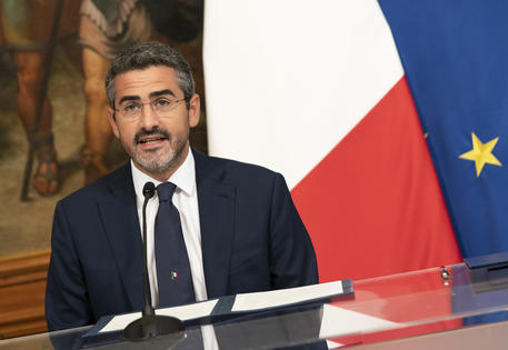 Riccardo Fraccaro, Secretary of the Council of Ministers of Italy, during the sign of a space cooperation agreement with the United States at Palazzo Chigi, Rome, Italy, 25 February 2020.  ANSA/FILIPPO ATTILI/US PALAZZO CHIGI +++ NO SALES, EDITORIAL USE ONLY +++