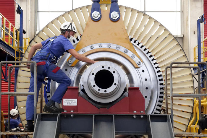La turbina a gas GT36 prodotta nello stabilimento di Genova a Cornigliano di Ansaldo Energia per Edison