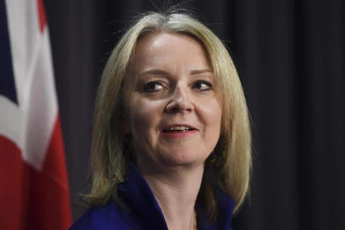 epa07849851 UK Secretary of State for International Trade Liz Truss speaks during a press conference at Parliament House in Canberra, Australia, 18 September 2019.  EPA/LUKAS COCH  AUSTRALIA AND NEW ZEALAND OUT