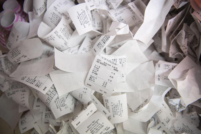 Numerous receipts of transactions at a bakery in Moosinning, Germany, 30 January 2020 (reissued 06 May 2020). ANSA/LUKAS BARTH-TUTTAS  ATTENTION: This Image is part of a PHOTO SET *** Local Caption *** 55834445