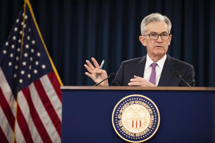 FILE - In this June 19, 2019 file photo, Federal Reserve Chairman Jerome Powell speaks during a news conference following a two-day Federal Open Market Committee meeting in Washington.  The Federal Reserve repeats its pledge to act as appropriate to sustain the current economic expansion, now the longest in U.S. history, while noting that most Fed officials have lowered their expectations for the future course of interest rates.  (ANSA/AP Photo/Manuel Balce Ceneta) [CopyrightNotice: Copyright 2019 The Associated Press. All rights reserved.]