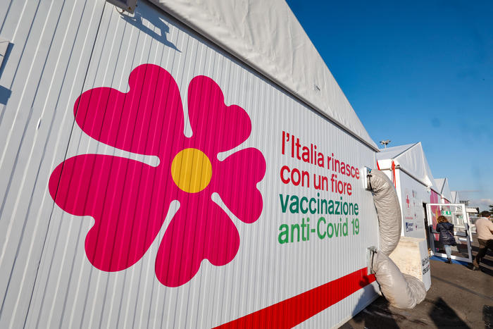 A view of the new hub in Fiumicino, set up for vaccinations, near Rome, Italy, 02 February 2021. ANSA / Telenews