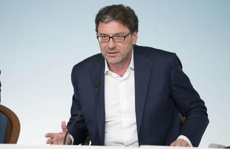 Italian Undersecretary to the Presidency of the Council, Giancarlo Giorgetti, attends a press conference after a Cabinet at Chigi Palace in Rome, Italy, 11 June 2019.
ANSA/CHIGI PALACE PRESS OFFICE/FILIPPO ATTILI
+++ ANSA PROVIDES ACCESS TO THIS HANDOUT PHOTO TO BE USED SOLELY TO ILLUSTRATE NEWS REPORTING OR COMMENTARY ON THE FACTS OR EVENTS DEPICTED IN THIS IMAGE; NO ARCHIVING; NO LICENSING +++