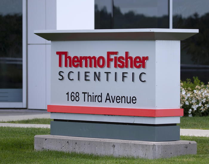 epa08587664 The headquarters of Thermo Fisher Scientific in Waltham, Massachusetts, USA, 06 August 2020. The Waltham, Massachusetts company, Thermo Fisher Scientific Inc., (NYSE:TMO) on 05 August 2020, introduced a new automated, real-time PCR (Polymerase chain reaction) solution designed to analyze up to 6,000 samples in a single day to meet increasing global demand for COVID-19 testing.  EPA/CJ GUNTHER