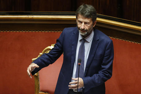 Il ministro delle attività culturali, Dario Franceschini, nell'aula del Senato durante il question time, Roma 30 luglio 2020. ANSA/FABIO FRUSTACI
