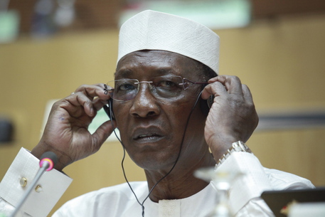 epa09146768 (FILE) - Idriss Deby, the President of Chad and the newly-elected chairperson of the African Union, follows proceedings during the 26th African Union Summit at the African Union Headquarters in Addis Ababa, Ethiopia, 31 January 2016 (reissued 20 April 2021). Chad's President Idriss Deby died of injuries suffered in clashes with rebels in the country's north, an army spokesperson announced on state television on 20 April 2021. Deby has been in power since 1990 and was re-elected for a sixth term in the 11 April 2021 elections.  EPA/SOLAN KOLLI *** Local Caption *** 52563512