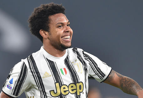 JuventusÂ’ Weston McKennie jubilates after scoring the goal (3-0) during the italian Serie A soccer match Juventus FC vs FC Crotone at the Allianz stadium in Turin, Italy, 22 february 2021 ANSA/ALESSANDRO DI MARCO
