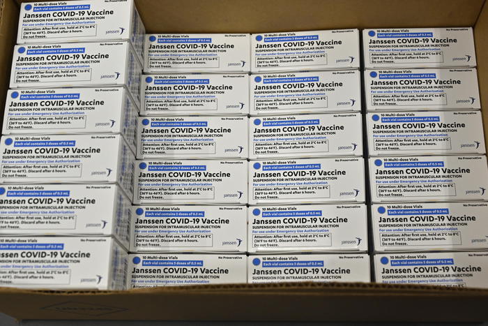 The first boxes of the Johnson and Johnson COVID vaccines at the McKesson Facility in Shepherdsville, Kentucky, USA, 01 March 2021. US Food and Drug Administration (FDA) on 27 February approved Johnson & Johnson single dose coronavirus vaccine, of which 3.9 doses will be distributed all over US. ANSA/TIMOTHY D. EASLEY / POOL