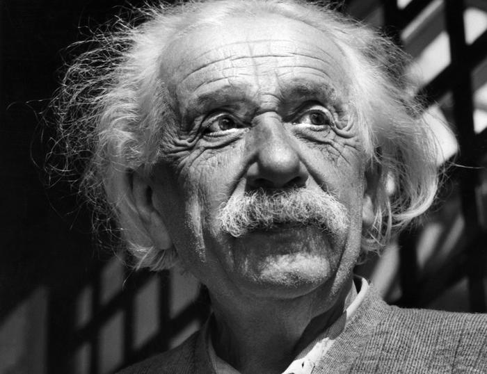 FILE - This June, 1954, file photo shows physicist Albert Einstein in Princeton, N.J.  Two Einstein artifacts being auctioned in New York could contain clues to the spiritual beliefs of the 20th centurys best-known thinker.
Sothebys is auctioning a Bible Friday, Nov. 30, 2018 in which Einstein inscribed in 1932: This book is an inexhaustible source of living wisdom and consolation.   (ANSA/AP Photo, File) [CopyrightNotice: Copyright 2018 The Associated Press. All rights reserved.]