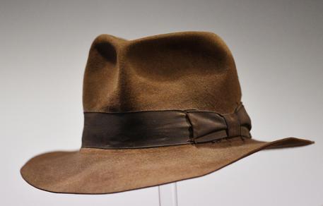 epa07000514 An Indiana Jones hat from the film Raiders of the Lost Ark is shown at a media preview for at television and film memorabilia auction by Prop Store. in London, Britain, 06 September 2018. 600 items will be sold with an expected value of 3.5 million Stirling on 20th September at the auction at BFI IMAX in London.  EPA/NEIL HALL