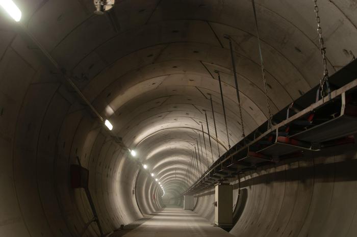 Il tunnel di base del Brennero in una foto d'archivio del 28 settembre 2017. ANSA/ US PROVINCIA DI BOLZANO +++ NO SALES - EDITORIAL USE ONLY +++