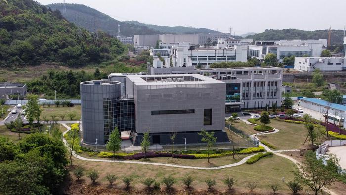 (FILES) In this file photo taken on April 17, 2020, an aerial view shows the P4 laboratory at the Wuhan Institute of Virology in Wuhan in China's central Hubei province. - The World Health Organization said on May 5, 2020 that Washington had provided no evidence to support 
