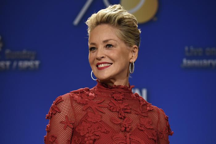 Sharon Stone poses during the nominations for the 75th Annual Golden Globe Awards at the Beverly Hilton hotel on Monday, Dec. 11, 2017, in Beverly Hills, Calif. The 75th annual Golden Globe Awards will be held on Sunday, Jan. 7, 2018. (Photo by Chris Pizzello/Invision/ANSA/AP) [CopyrightNotice: 2017 Invision]