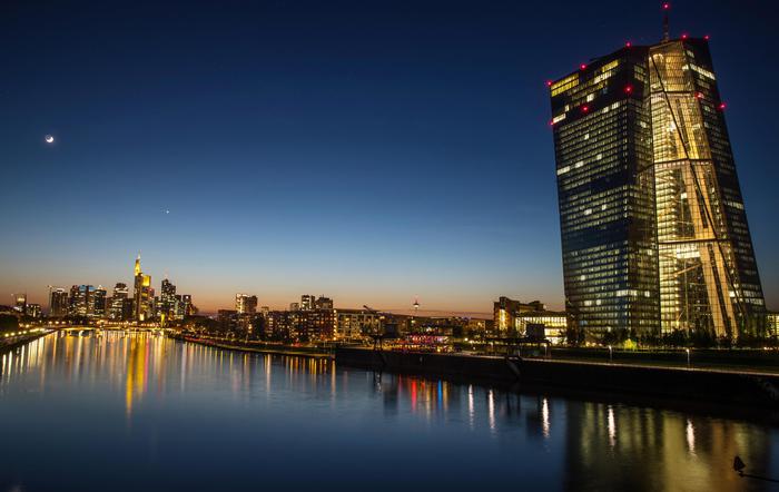 epa07136921 (FILE) - A general view of the Frankfurt city skyline on the left and European Central Bank ECB at sunset in Frankfurt Main, Germany, 18 April 2018 (reissued 02 November 2018). The European Banking Supervision Authority (EBA) and the European Central Bank (ECB) are due to publish the results of a stress test of 48 banks later today.  EPA/ARMANDO BABANI