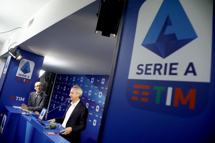 Paolo Dal Pino neo presidente della Lega di Serie A di calcio in conferenza stampa in via Rosellini a Milano, 20 gennaio 2020.ANSA/Mourad Balti Touati
