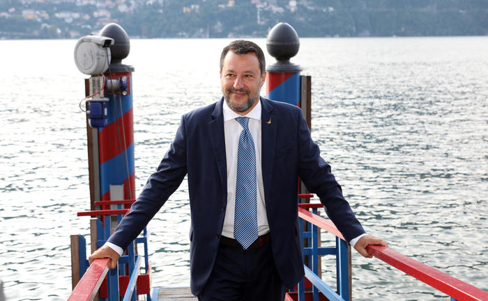 Leader of Lega Matteo Salvini  attends during the Ambrosetti Forum Â“Intelligence on the world, Europe, and ItalyÂ” in Villa dÂ’Este Cernobbio on Como lake, 5 September 2021.  
ANSA / MATTEO BAZZI