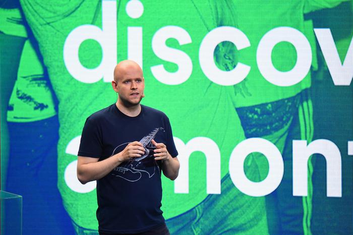 NEW YORK, NY - MAY 20:  Daniel Ek, Founder and CEO, Spotify speaks onstage at Spotify Press Announcement on May 20, 2015 in New York City.  (Photo by Michael Loccisano/Getty Images for Spotify) *** Local Caption *** Daniel Ek