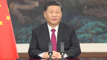 epa08964055 A still image obtained from a live video feed by the World Economic Forum (WEF) shows Chinese President Xi Jinping speaking via video calll from China, during a virtual meeting of the World Economic Forum, 25 January 2021. The World Economic Forum (WEF) was scheduled to take place in Davos. Due to the Coronavirus outbreak, it will be held online in a digital format from January, 25-29.  EPA/PASCAL BITZ / WEF HANDOUT  HANDOUT EDITORIAL USE ONLY/NO SALES