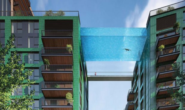 Londra, la piscina più alta del mondo collega due grattacieli extralusso