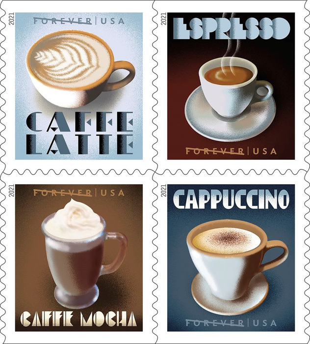 Usa, i nuovi francobolli sul caffè che celebrano l’Italia