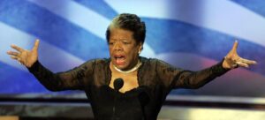Al conio un quarto di dollaro con la poetessa afroamericana Maya Angelou