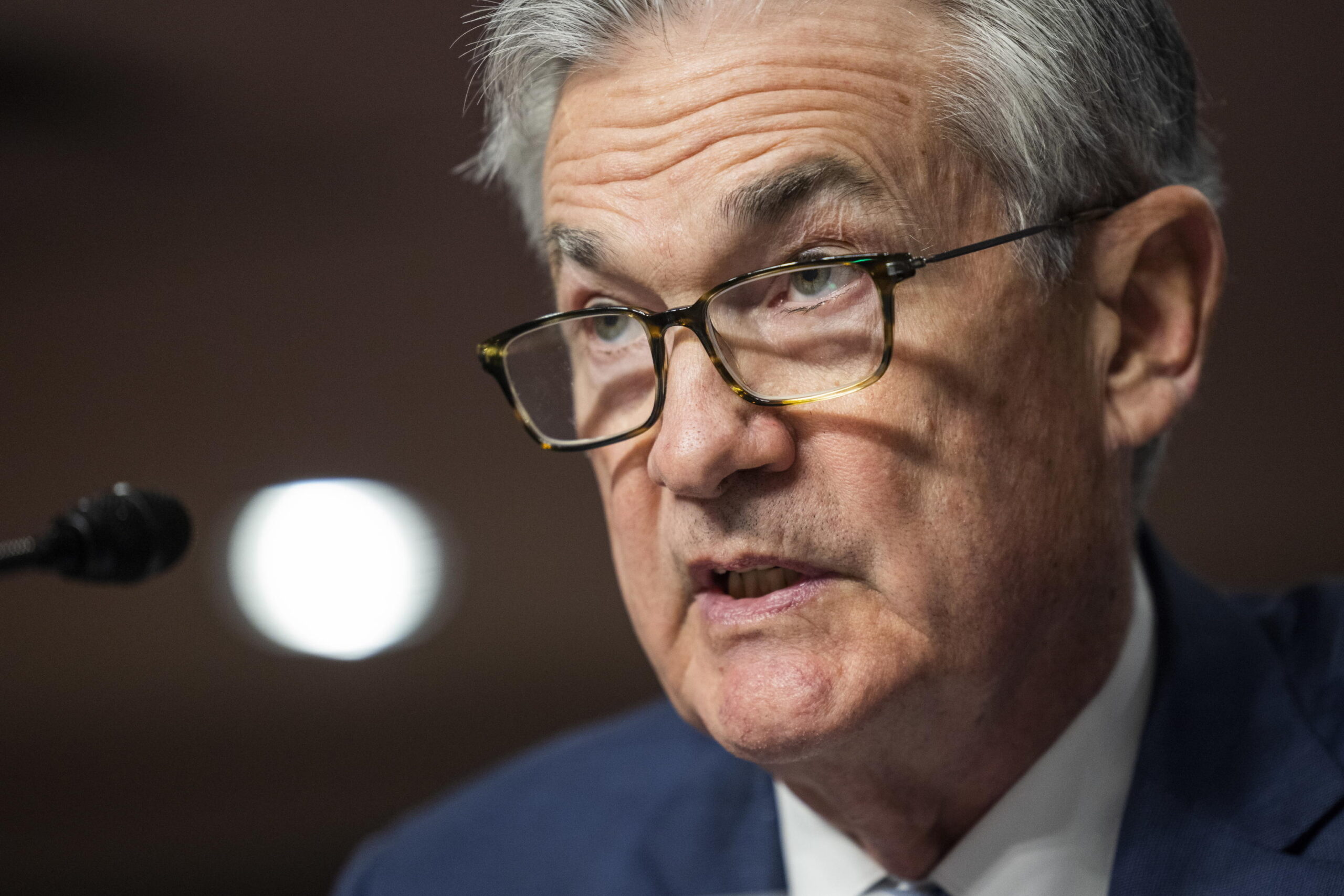 Chair of the Federal Reserve Jerome Powell testifies at a Senate Banking, Housing, and Urban Affairs hearing to examine CARES Act oversight of the Treasury and the Federal Reserve in the Dirksen Senate Office Building in Washington, DC, USA, 30 November 2021.  ANSA/JIM LO SCALZO