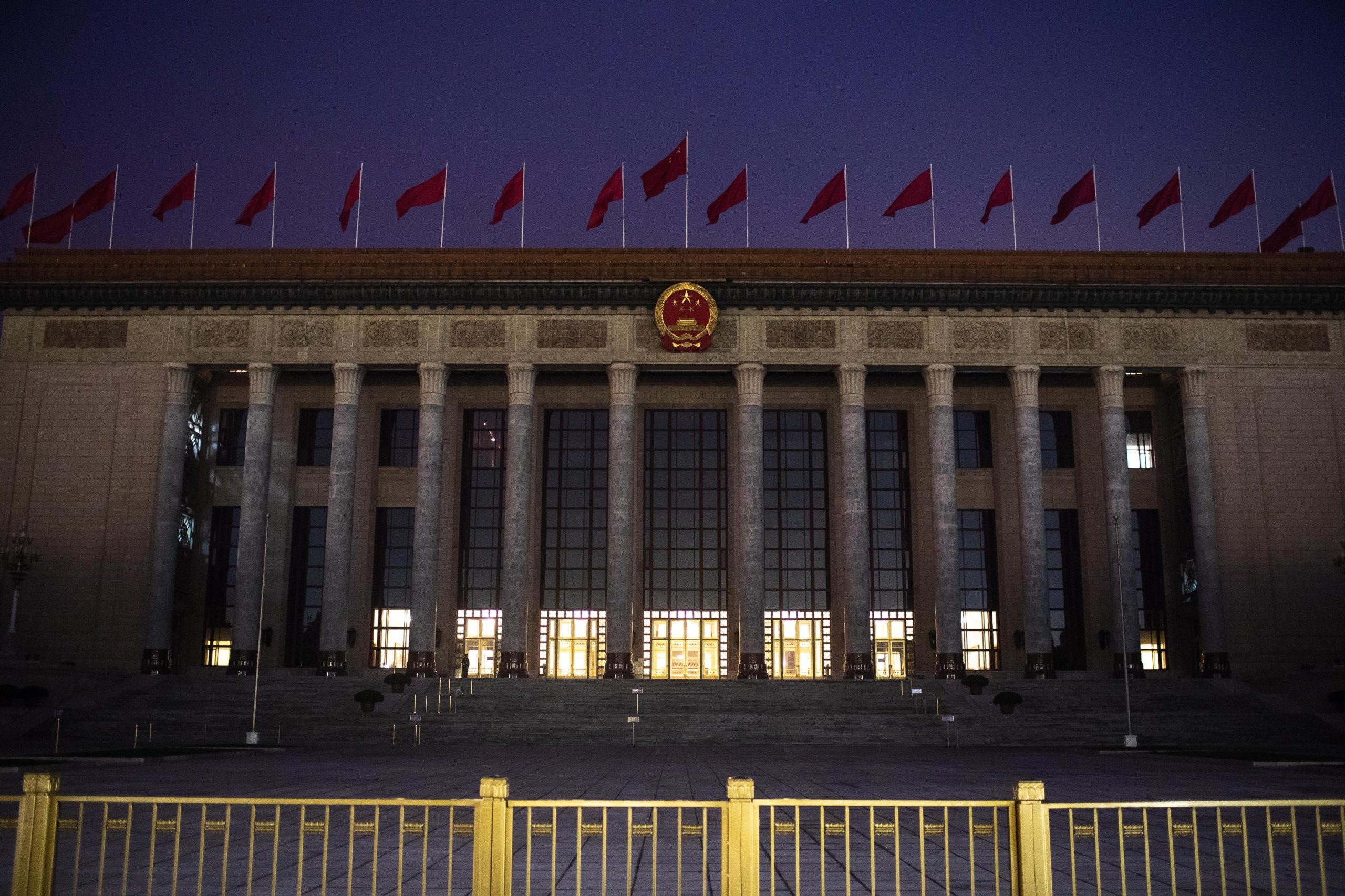 epa07452381 (23/23) A general view of a facade of The Great Hall of the People in the early morning before the opening of the second session of the 13th National People's Congress in Beijing, China, 05 March 2019. Flanking the western edge of Tiananmen Square in downtown Beijing, the Great Hall of the People (GHOP), China's seat of government and center of state power, is one of the country's most iconic sites.  EPA/ROMAN PILIPEY  ATTENTION: For the full PHOTO ESSAY text please see Advisory Notice epa07452355