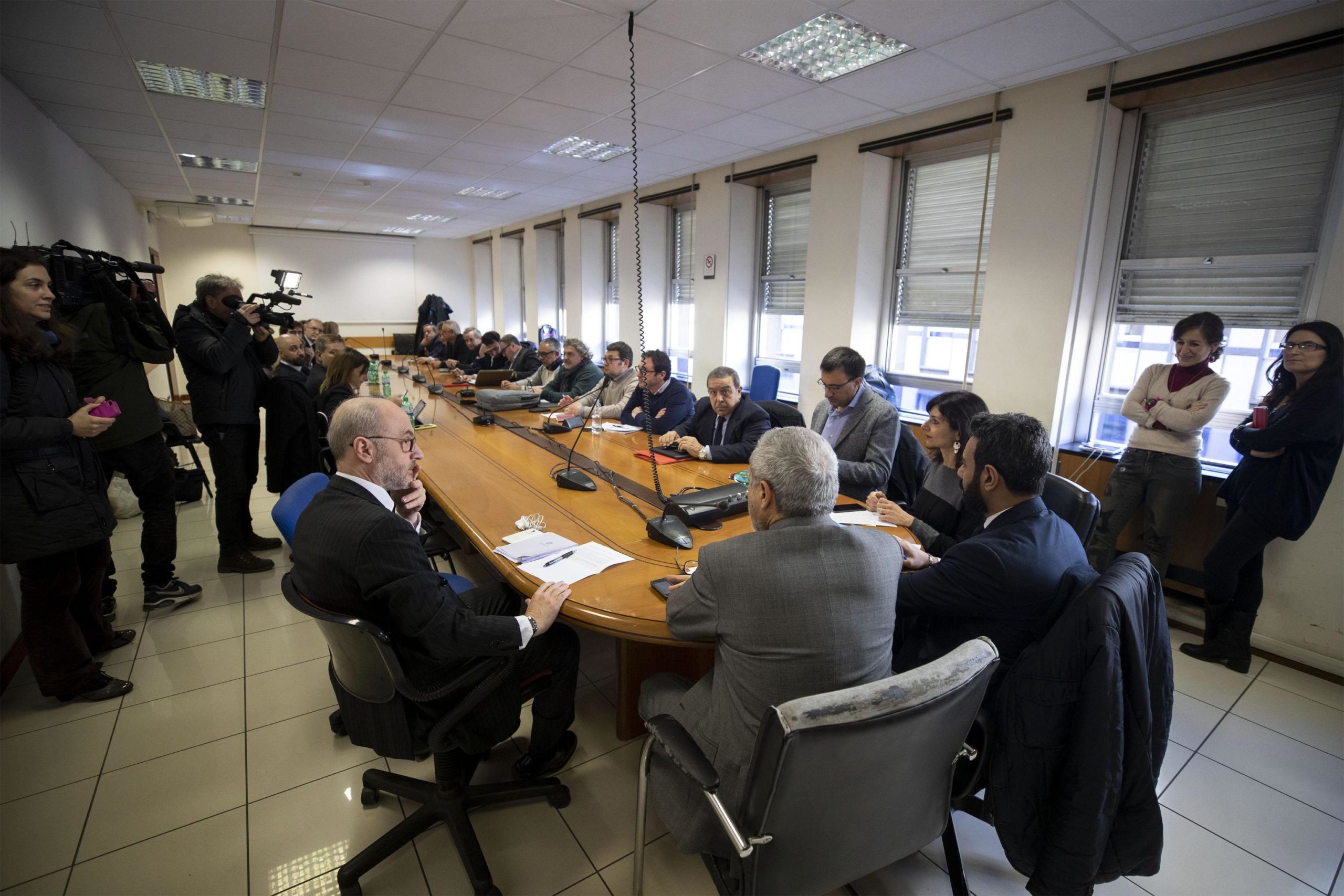 Il tavolo al ministero del Lavoro e delle Politiche sociali tra governo, Pernigotti, e sindacati, Roma, 5 febbraio 2019. ANSA/MASSIMO PERCOSSI