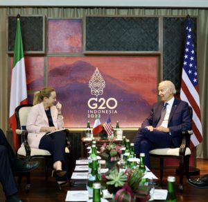 G20, incontro Biden-Meloni: “L’Alleanza atlantica è solida”