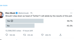 Twitter, Musk chiede se dimettersi o no: i followers dicono “sì”