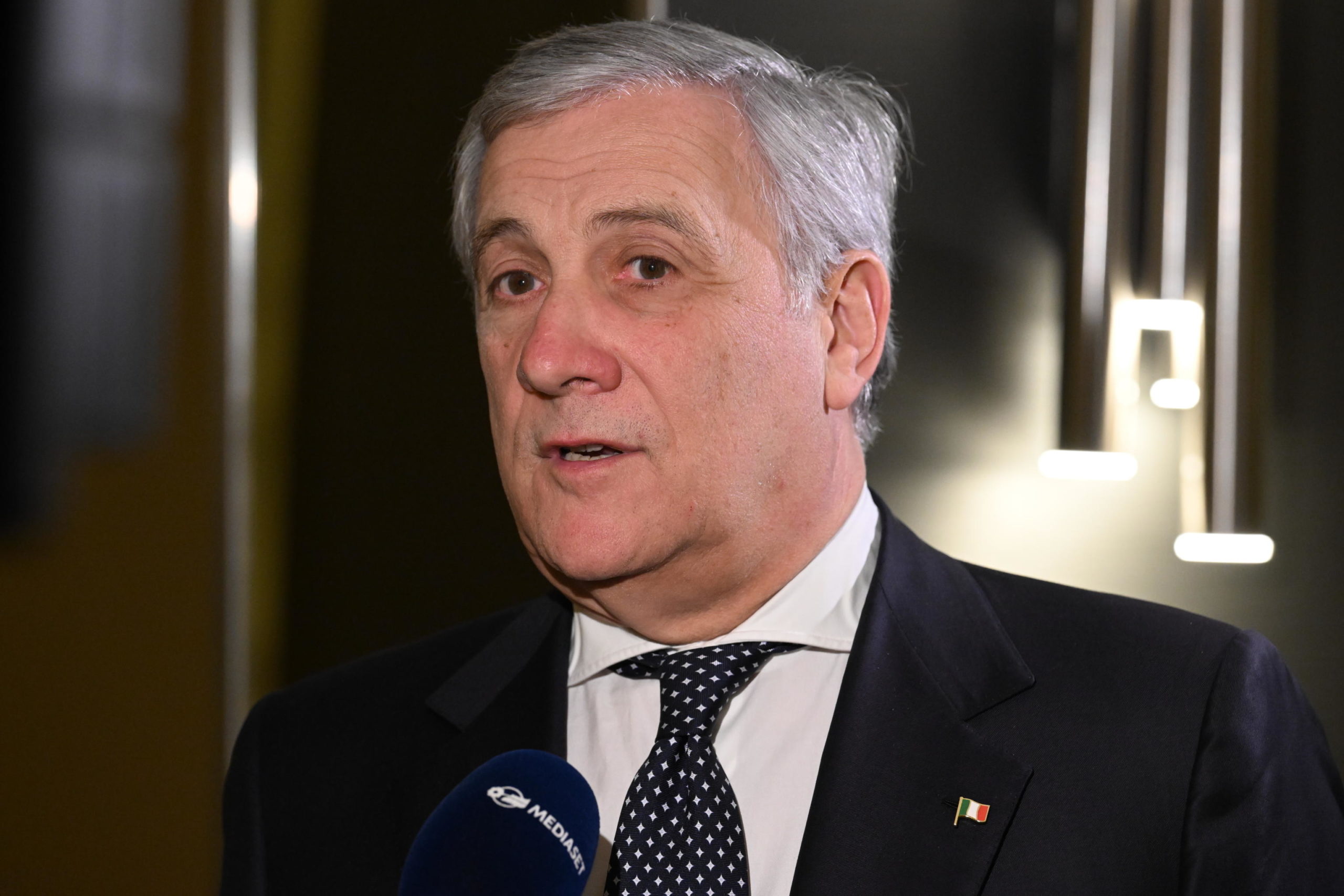 Italy's Minister for Foreign Affairs, Antonio Tajani, talks to the Media on occasion of the 