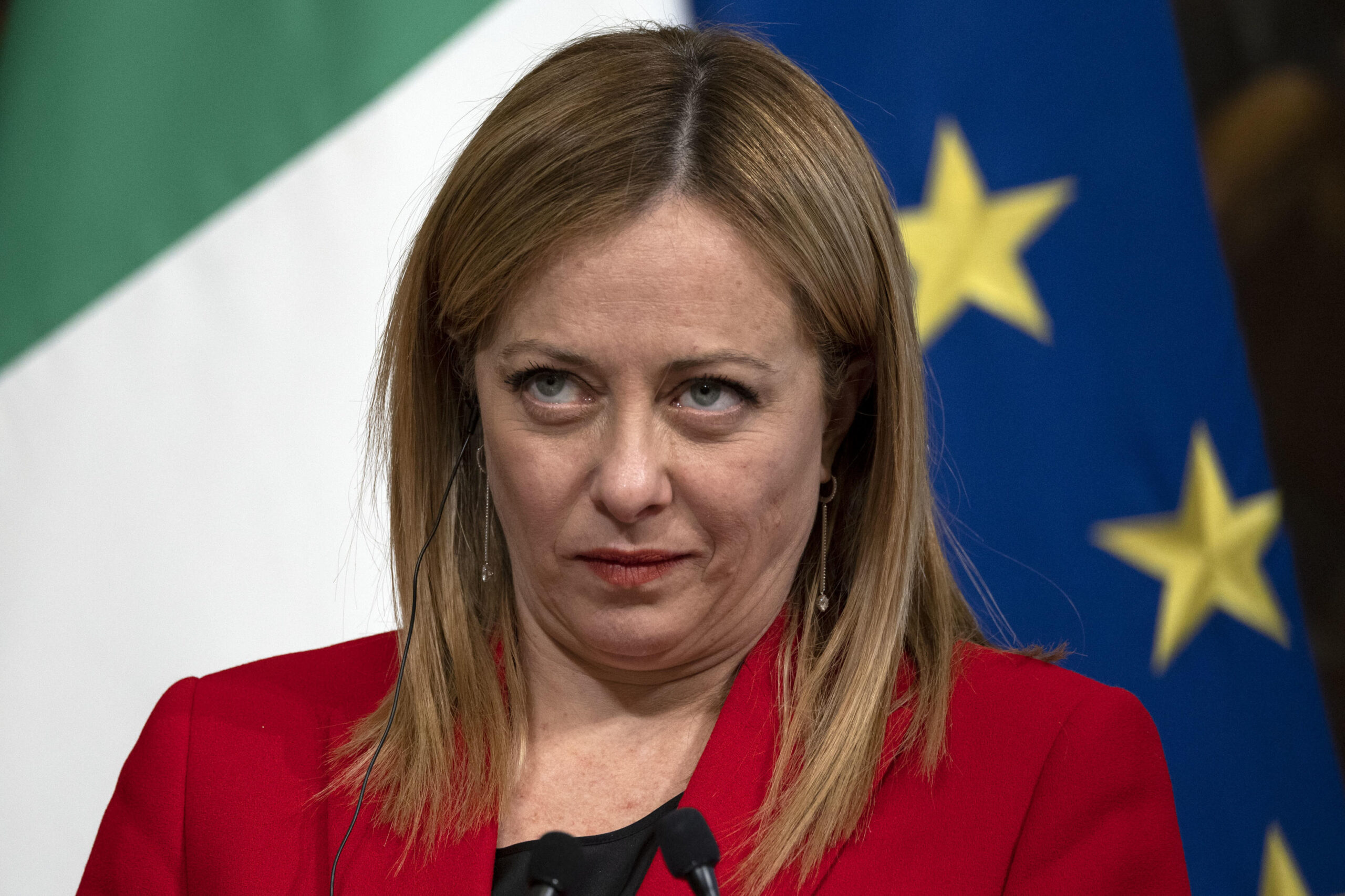 Prime Minister Giorgia Meloni at the end of the meeting with the Nobel Peace Prize laureate, Ethiopia's Prime Minister Abiy Ahmed Ali attends a press conference at Chigi Palace in Rome, Italy, 06 February 2023
ANSA/MASSIMO PERCOSSI