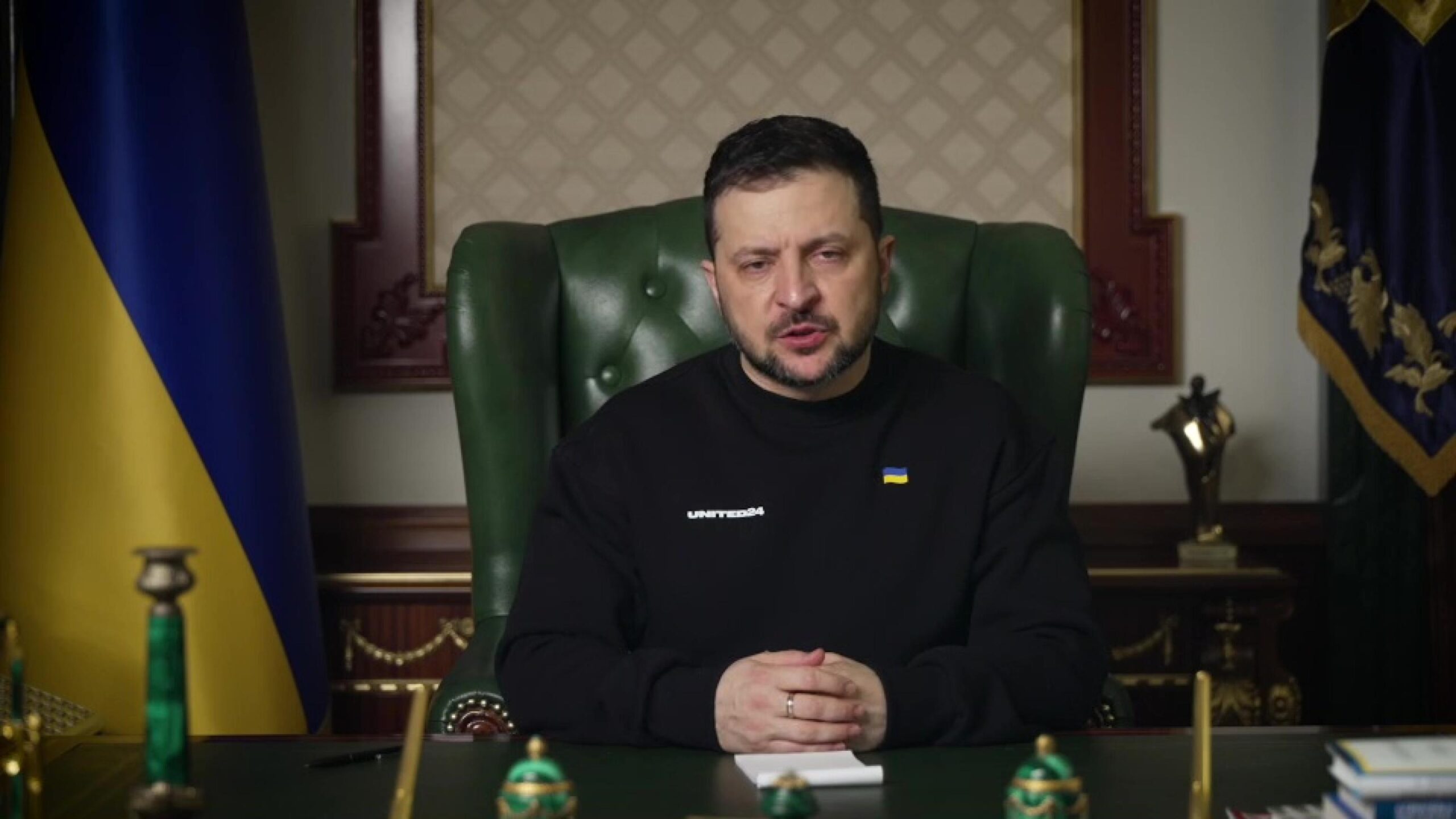 Il fermo immagine mostra il presidente ucraino Volodymyr Zelensky nel suo consueto video serale condiviso su Telegram, 27 febbraio 2023. TELEGRAM ZELENSKY +++ ATTENZIONE LA FOTO NON PUO' ESSERE PUBBLICATA O RIPRODOTTA SENZA L'AUTORIZZAZIONE DELLA FONTE DI ORIGINE CUI SI RINVIA+++