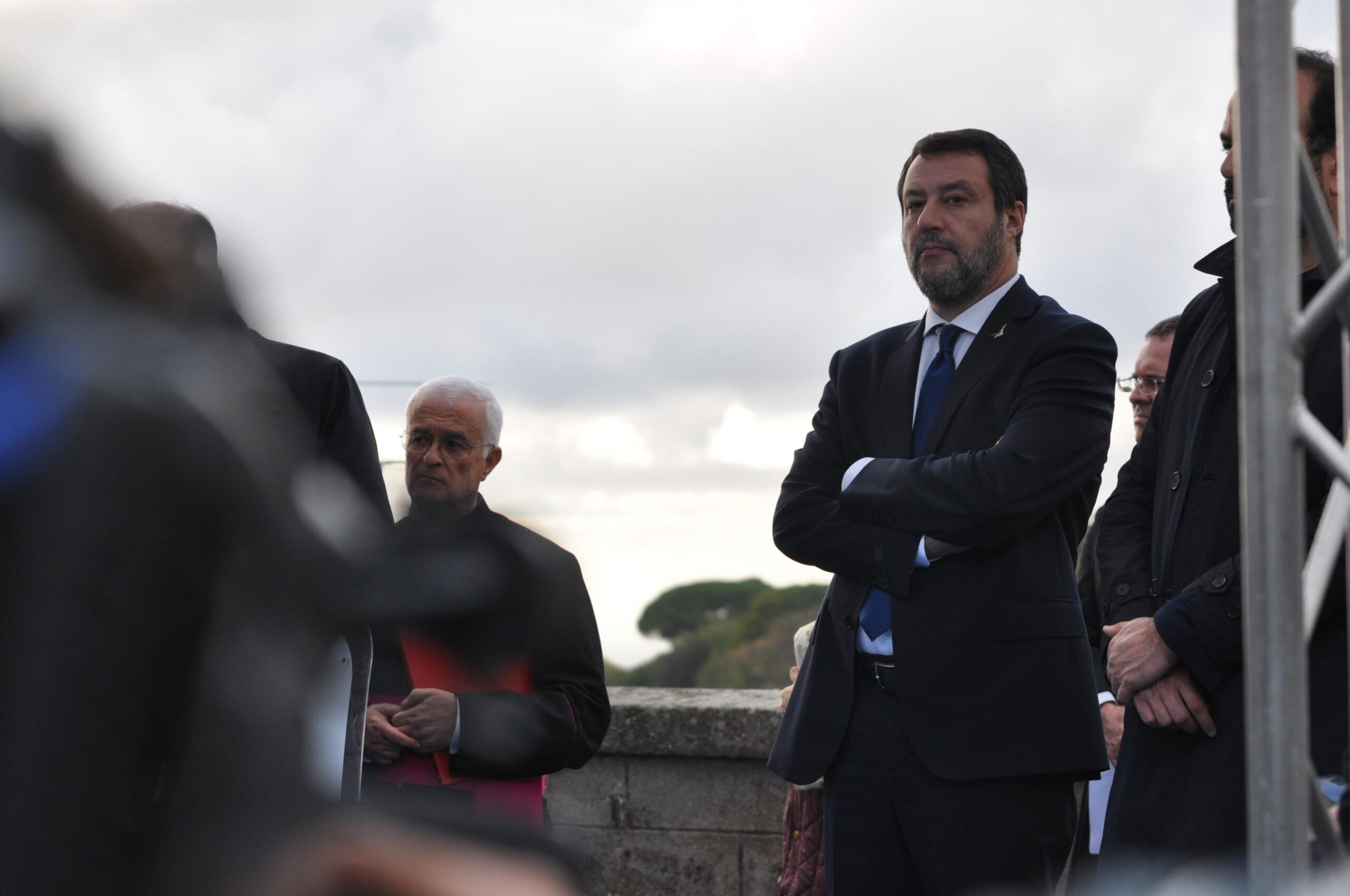 Il vicepremier e ministro dei Trasporti e delle Infrastrutture Matteo Salvini partecipa alla cerimonia di riapertura al traffico del Ponte Monumentale Pio IX, Ariccia, 17 novembre 2022.
ANSA