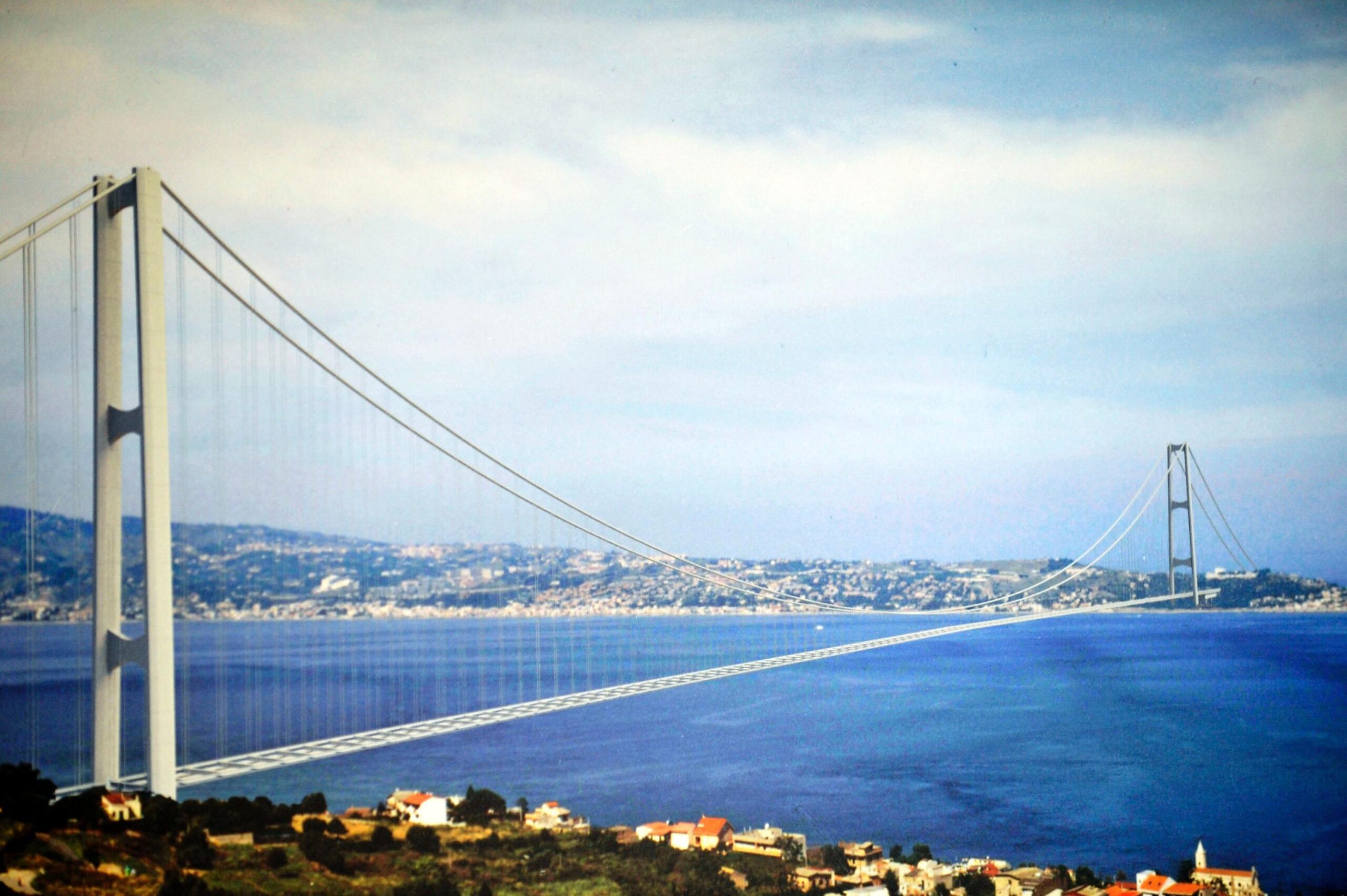Un rednering del Ponte sullo stretto di Messina ANSA/FRANCESCO SAYA /