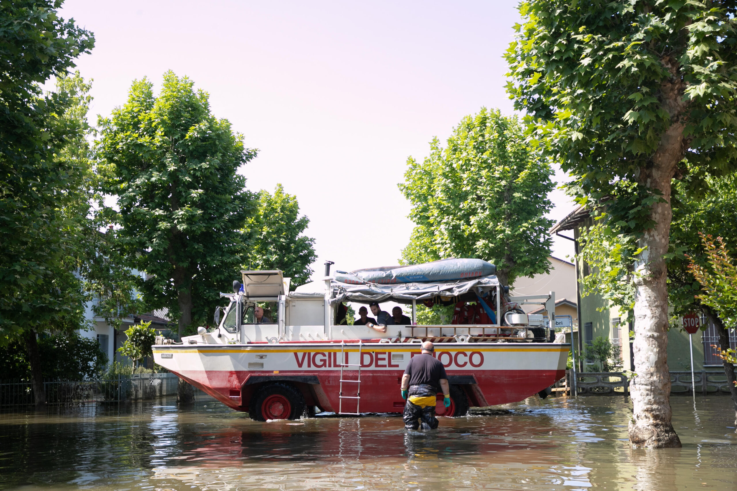Houses and streets are still flooded in Conselice (Ravenna) after last week's devastating floods that claimed 15 lives, 27 May 2023.  ANSA/EMANUELE VALERI