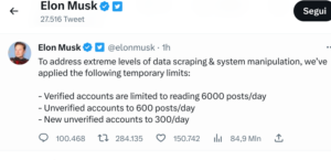 Twitter limita i post visibili: massimo 6000 per i verificati, appena 300 per i nuovi