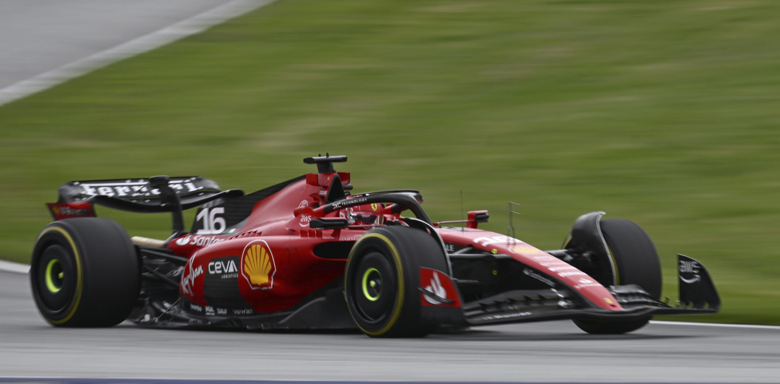 epa10722485 Monaco's Formula One driver Charles Leclerc of Scuderia Ferrari during the Formula 1 Austrian Grand Prix at the Red Bull Ring race track in Spielberg, Austria, 02 July 2023. EPA/CHRISTIAN BRUNA