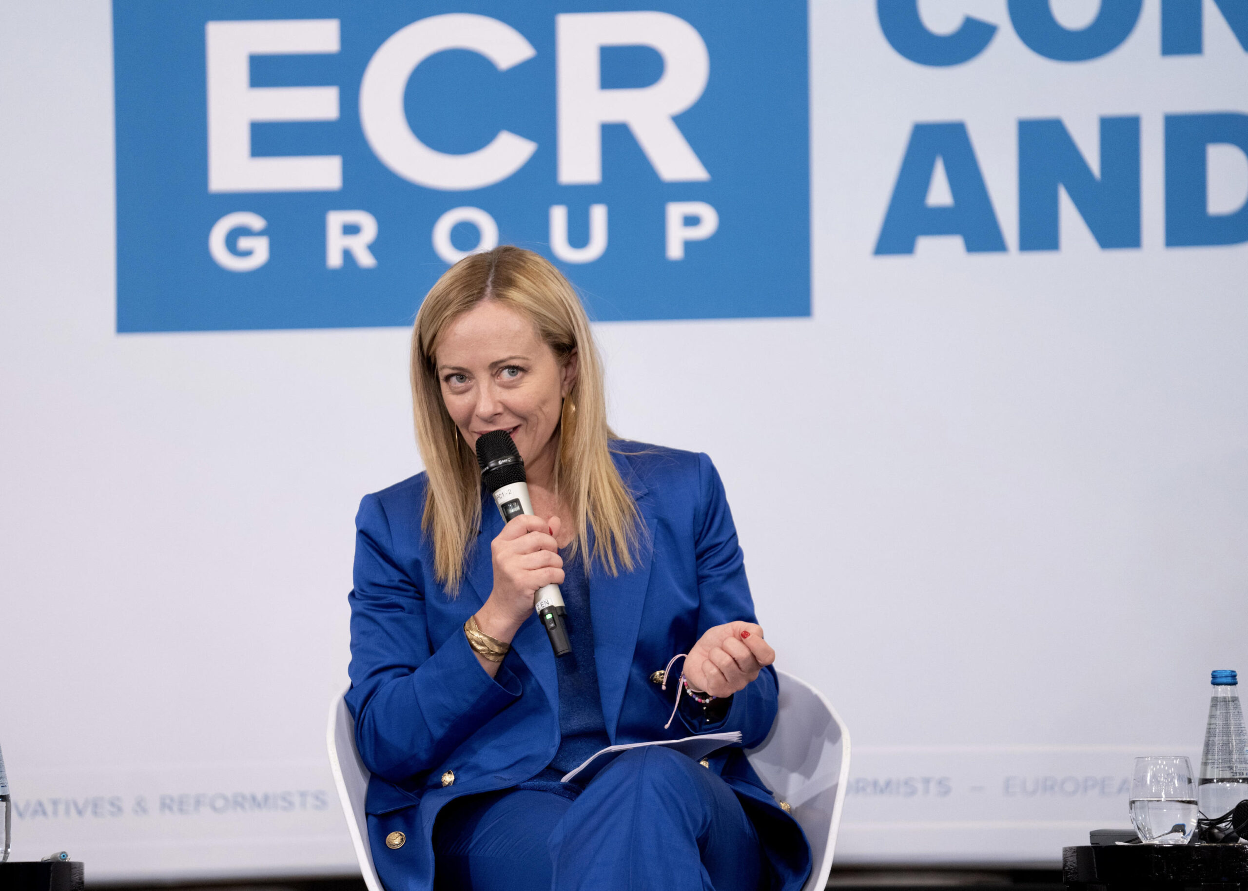 La premier Giorgia Meloni partecipa a un seminario dei Conservatori e riformisti europei a Varsavia, 05 luglio 2023./// Italian Prime Minister Giorgia Meloni attends a seminar of European Conservatives and Reformists in Warsaw, 05 July 2023.
ANSA/ UFFICIO STAMPA PALAZZO CHIGI/ FILIPPO ATTILI
+++ ANSA PROVIDES ACCESS TO THIS HANDOUT PHOTO TO BE USED SOLELY TO ILLUSTRATE NEWS REPORTING OR COMMENTARY ON THE FACTS OR EVENTS DEPICTED IN THIS IMAGE; NO ARCHIVING; NO LICENSING +++