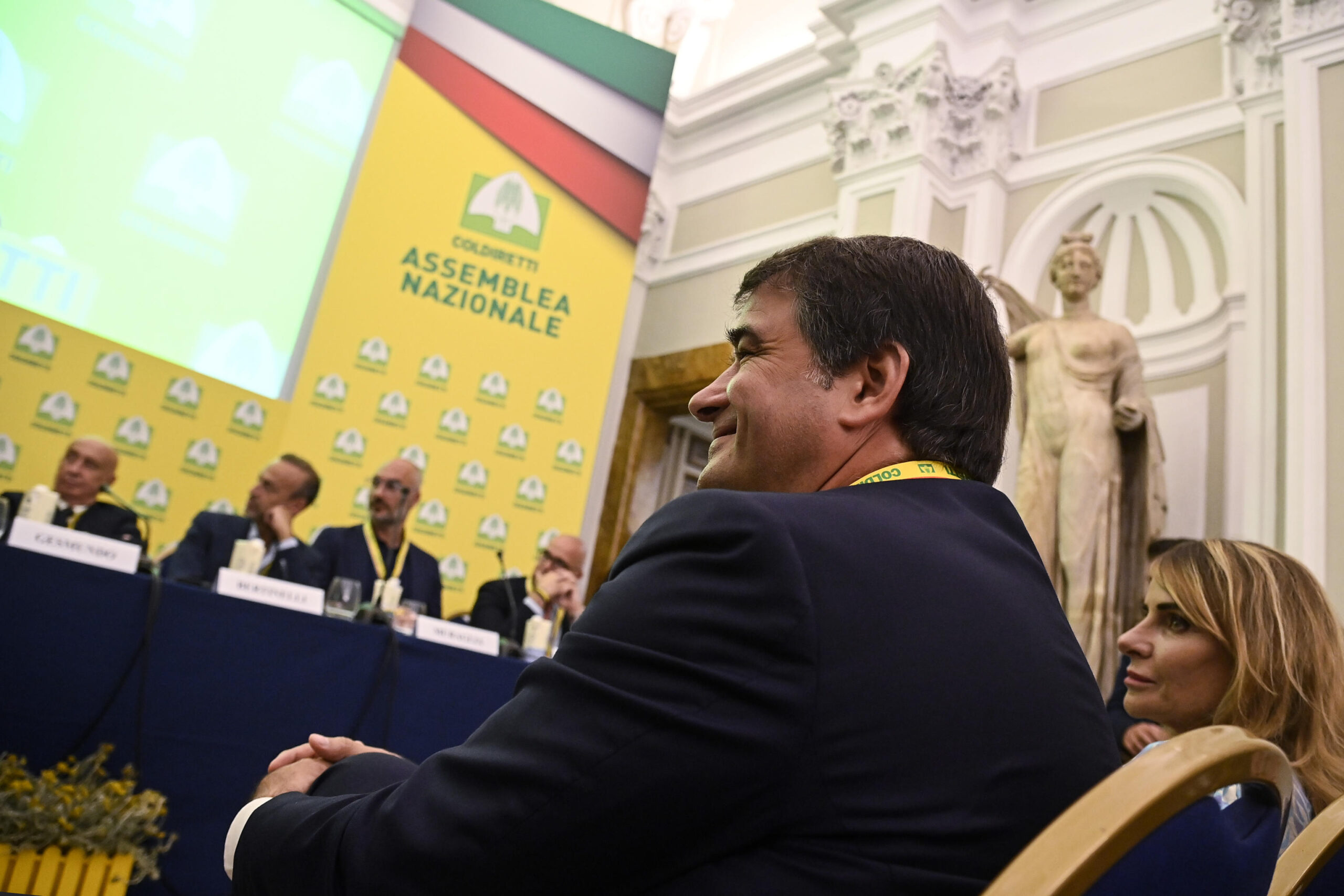 Il ministro per gli Affari Europei, Raffaele Fitto, durante l'Assemblea Nazionale della Coldiretti a Roma, 18 luiglio 2023. ANSA/RICCARDO ANTIMIANI