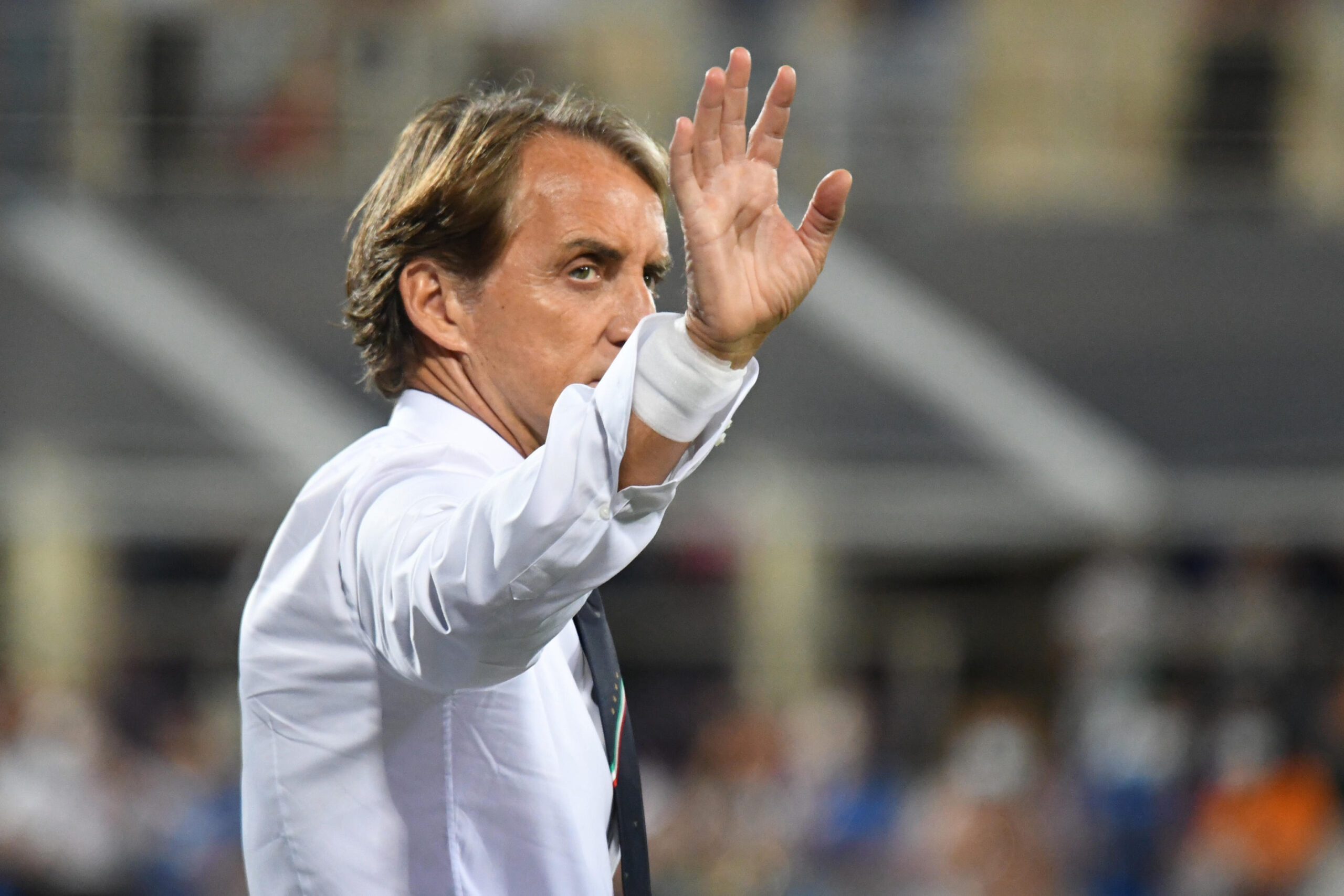 Italy's head coach Roberto Mancini during the European Qualifiers for World Cup  Qualifying round - Group C between Italy and Bulgaria at the Artemio Franchi stadium in Florence, Italy, 02 September 2021
ANSA/CLAUDIO GIOVANNINI